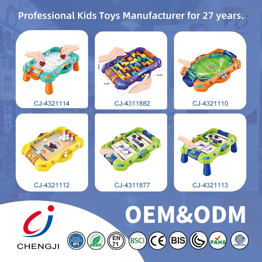 Chengji board game kids ice hockey 2 in 1 scoring table finger sport toy party family sling puck board game for kids