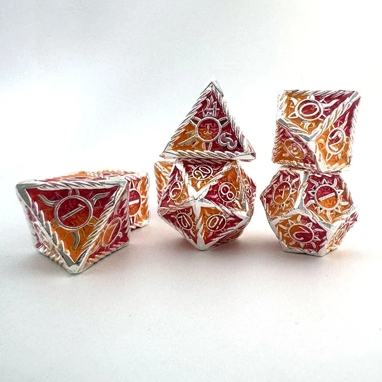 Оптовая продажа Набор кубиков DND набор многогранных игральных Ludo оранжевый красный D &