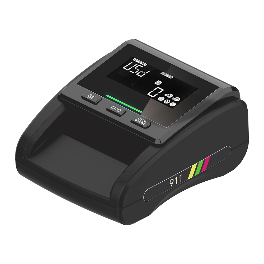 Show pieces of banknotes and total value of each currency type portable special money banknote counting machine fake detector