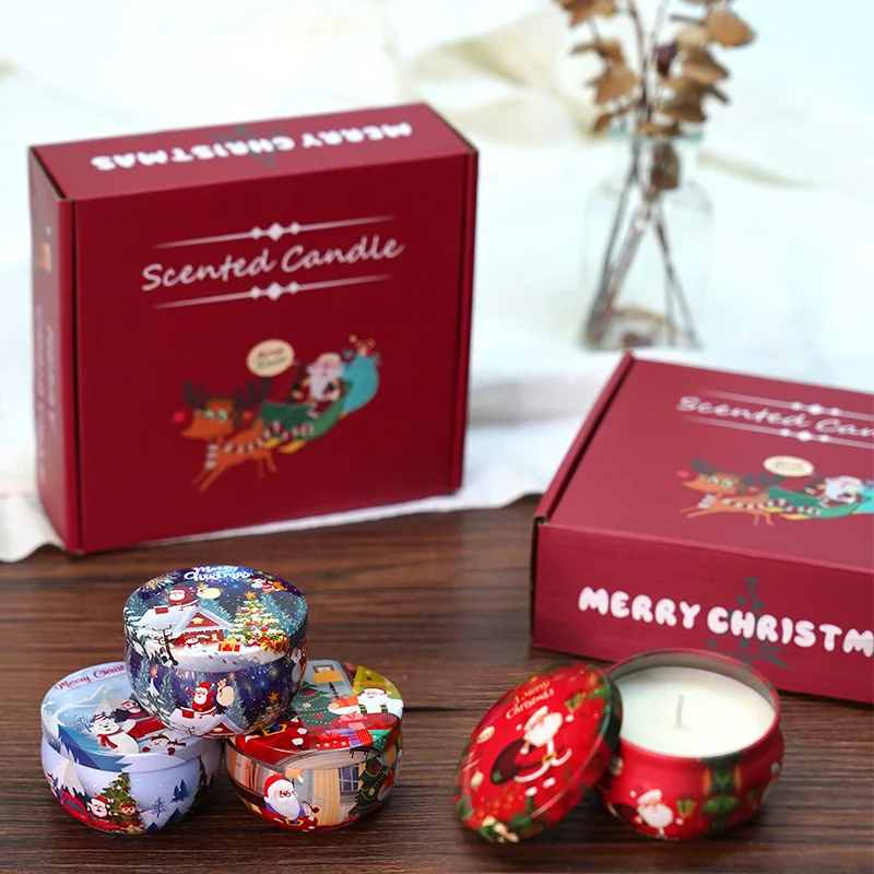 Soy Vanilla Sugar And Cream Gift Scented Candles Christmas Scented Candle Gift Set Soybean Wax Decorative Gifts Scented Candles