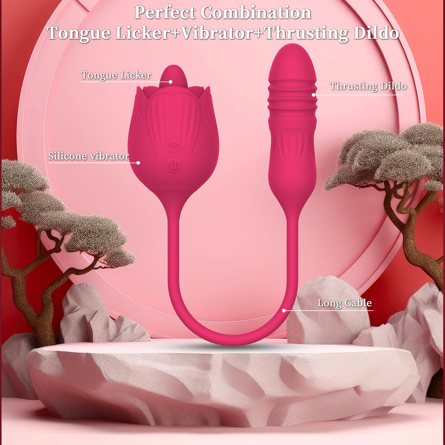 Tongue 3in1 Upgrade Replacement Charger Wholesale The Rose Sucking Vibrator Sex Toy for Women Couple