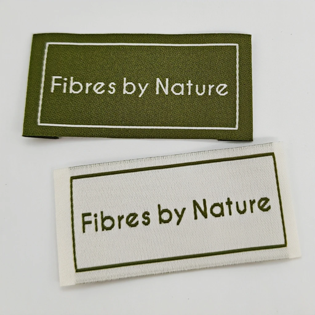 wholesale black t shirt fabric size label tags plain folded stain texture woven label high density woven clothing labels