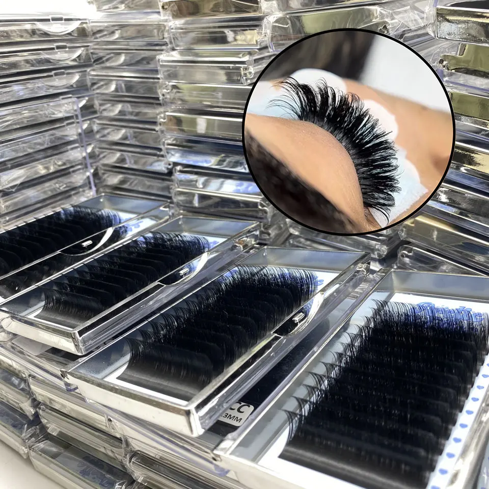 Wholesale individual mink eyelashes dark & fluffy lash trays siberian mink lash tray cashmere lash extensions