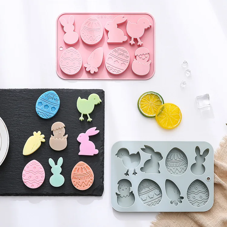 Easter Bunny Egg Silicone Mold Egg-Shaped Soap and Cake Molds for DIY Baking  Carrot silicone  Mold