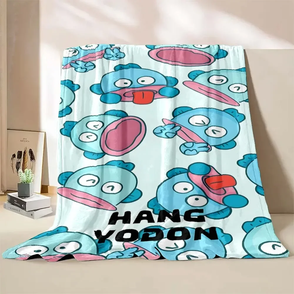 Одеяло Sanrios Kawaii одеяло с мультяшным хангьодоном женское офисное мягкое пушистое плюшевое детский подарок