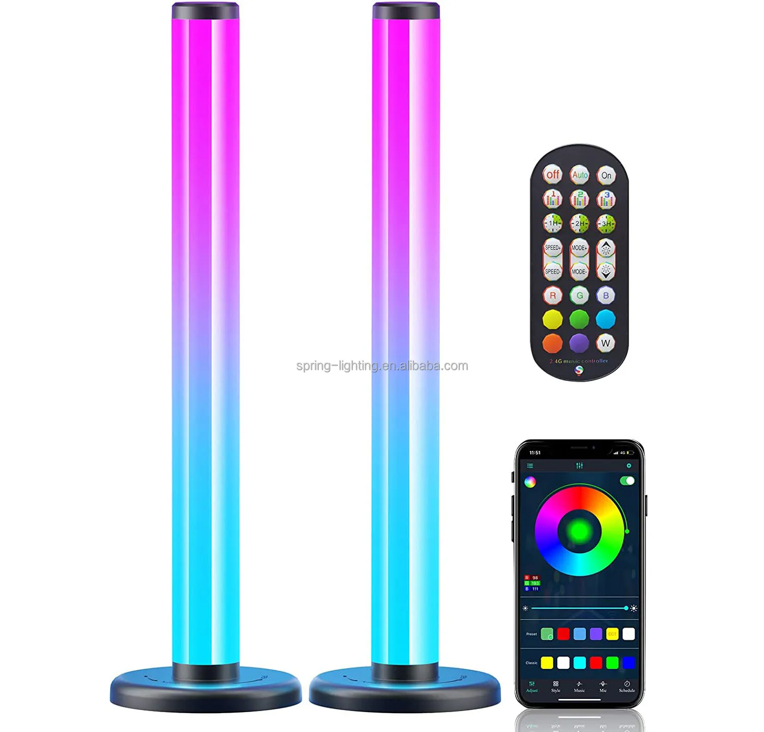 RGBIC wireless control 2.4G wireless Wifi control Disk LED ambient lamp game lighting lamp