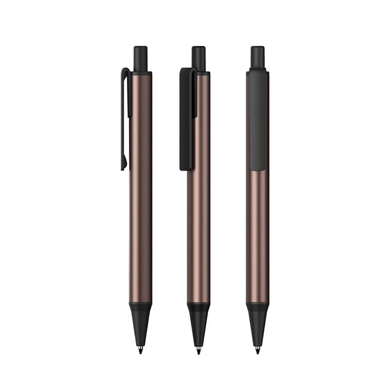 Индивидуальная рекламная шариковая ручка с напечатанным логотипом, чернильная алюминиевая металлическая ручка для бизнеса и офиса