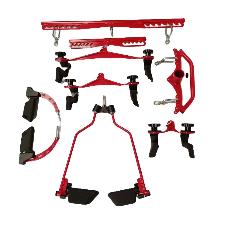 Uniqfitness China Cheapest Fitness Gym Cable Attachments Handle Grip Gym Equipment Lat Pull Down Bar Accessories