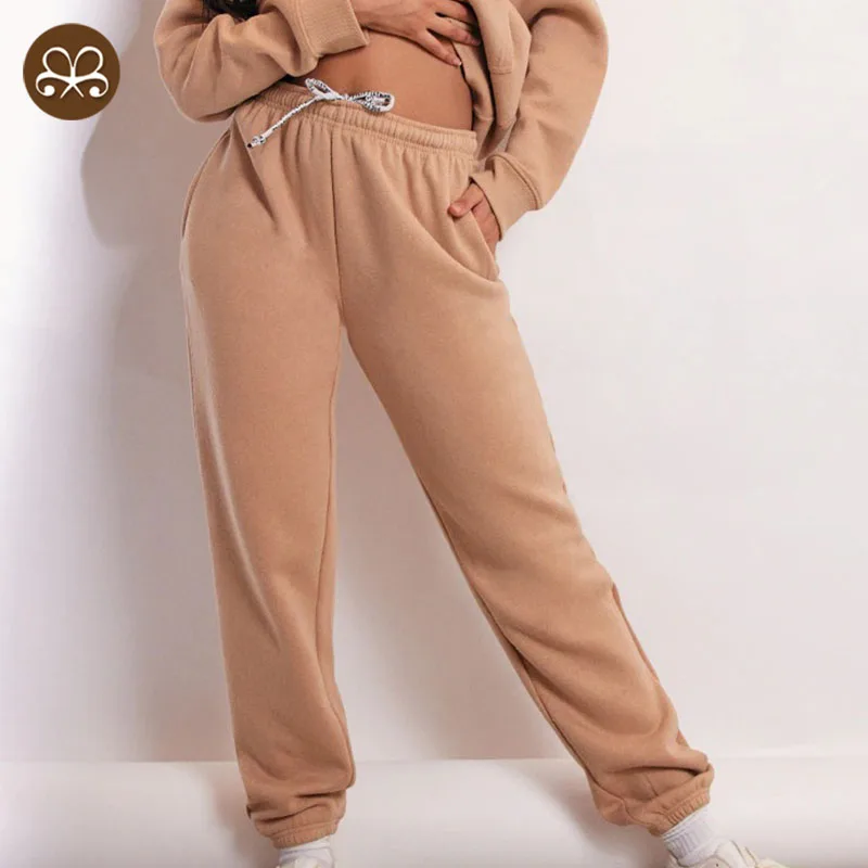 Custom Logo Sports Fitness Plus Size Sport Track Pant Waist Fleece Joggers Oversize Running Sweatpants Women