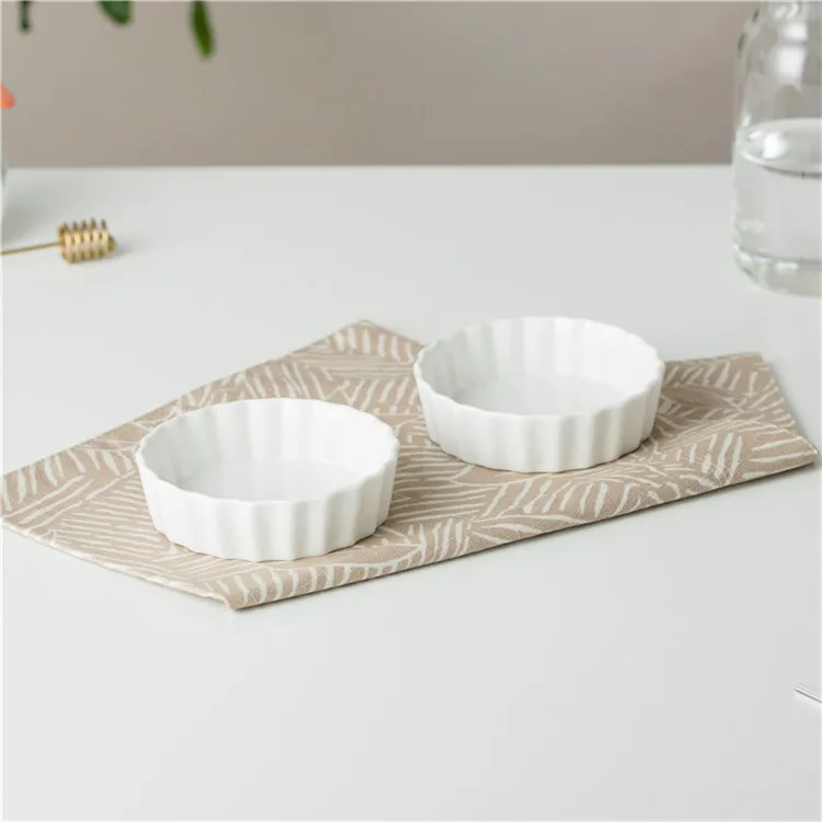 Restaurant hot sale personalized round shape 4 inch ceramic white bakeware