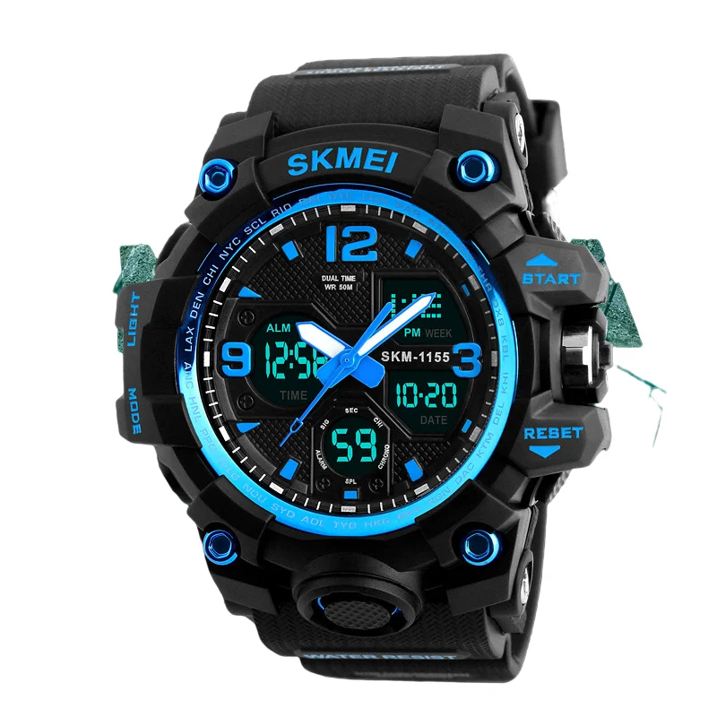 Dual Time Digital Men Sport Watch For Wholesale Free Shipping For Usa