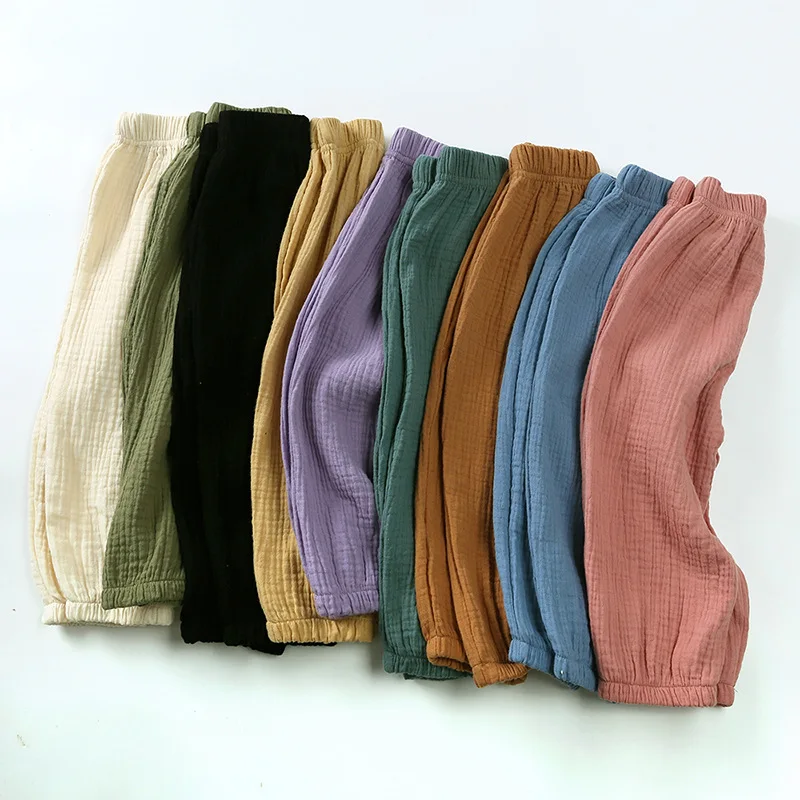 Wholesale Elastic Basic Harem Long Pants Bloomers Casual Joggers Cotton Linen Children harem yoga pants