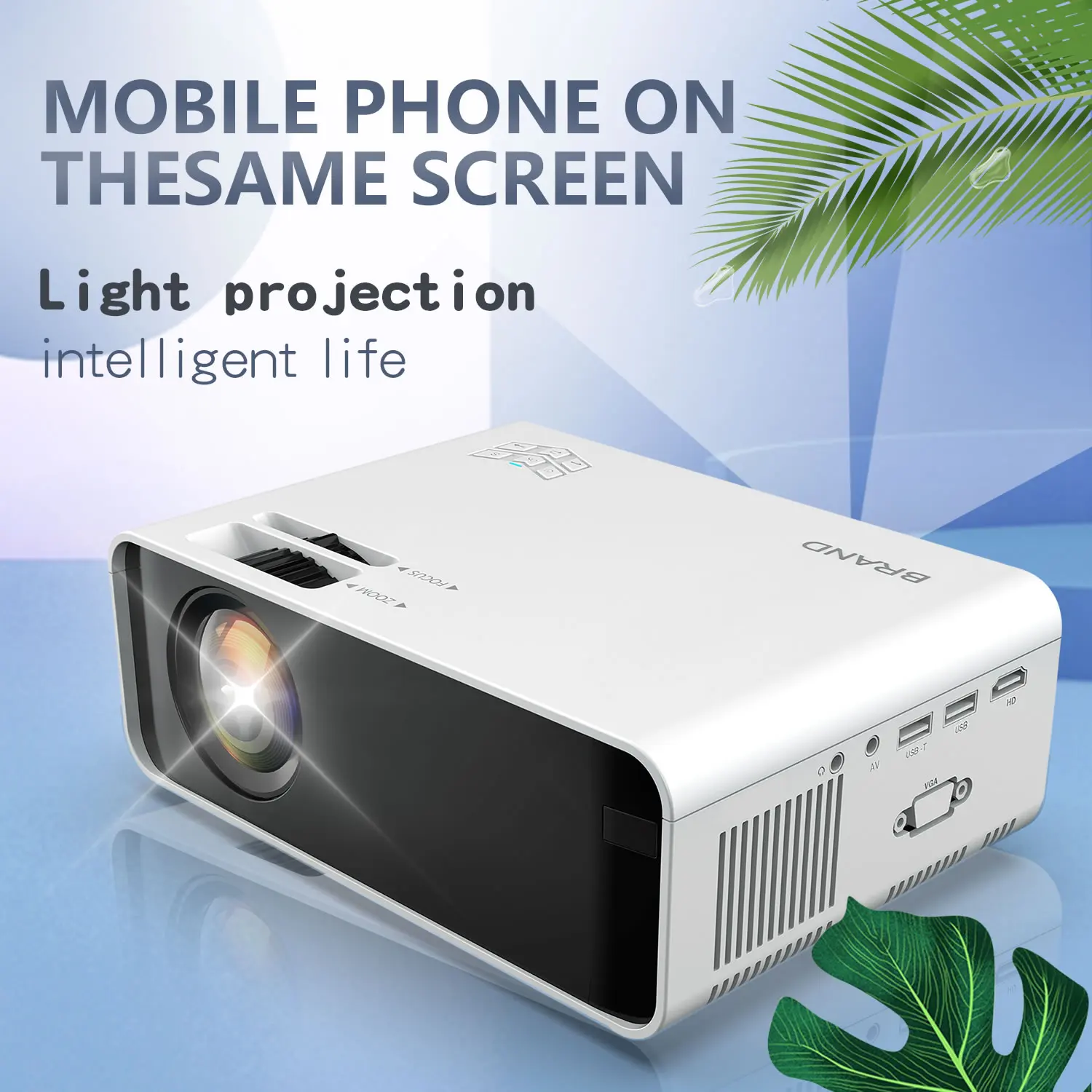 New Hot 1080p Projector 4800 High Lumen Cheap Native 720P HD LED LCD Portable Video Home Theater Projector Mini