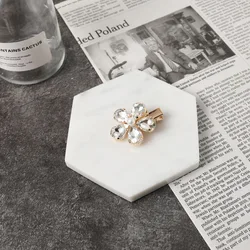 New rhinestone pearl flower barrettes colorful petals bang clip hair accessories