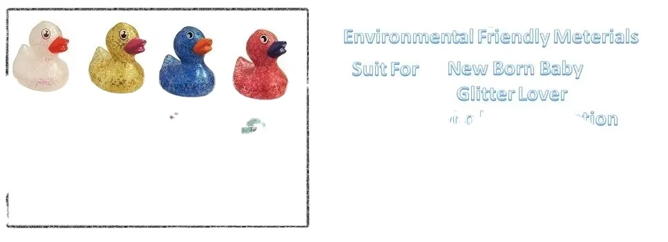 High Wholesale multi sizes Glitter Duck Toy for Kids New Promotional Animal Collection Bath Toy with Flashlight Made of Plastic