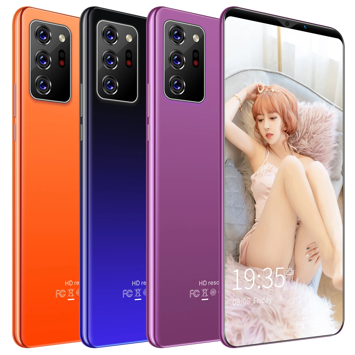 5G Phone Note30 Plus 12GB+512GB 13MP+24MP Mobile Phones 6.1inch HD 1280x2320 Dual SIM Android System Face ID Cellphone