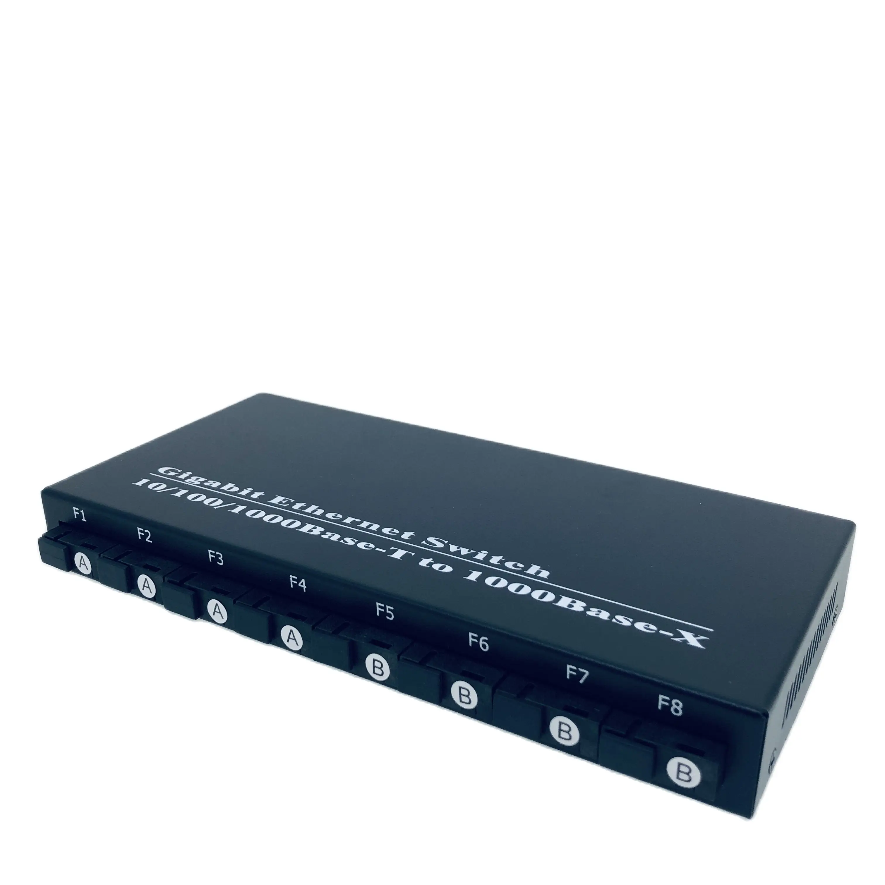 RTXMC 100/1000mbps Fiber Optical Media Converter SC Connection Ethernet Optical Transceiver With 8 Sc Ports 2 Gigabit Rj45 20km