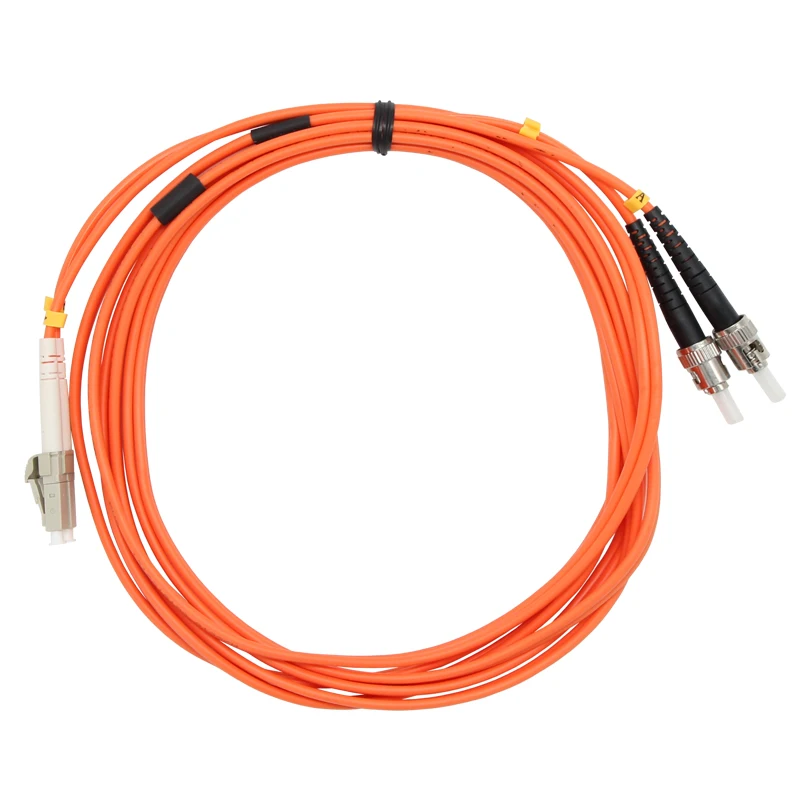 VCOM Low Insertion Loss Optical Network Drop Cable 3 Meters ST to LC Duplex Multimode OS2 Fiber Optic Patch Cord