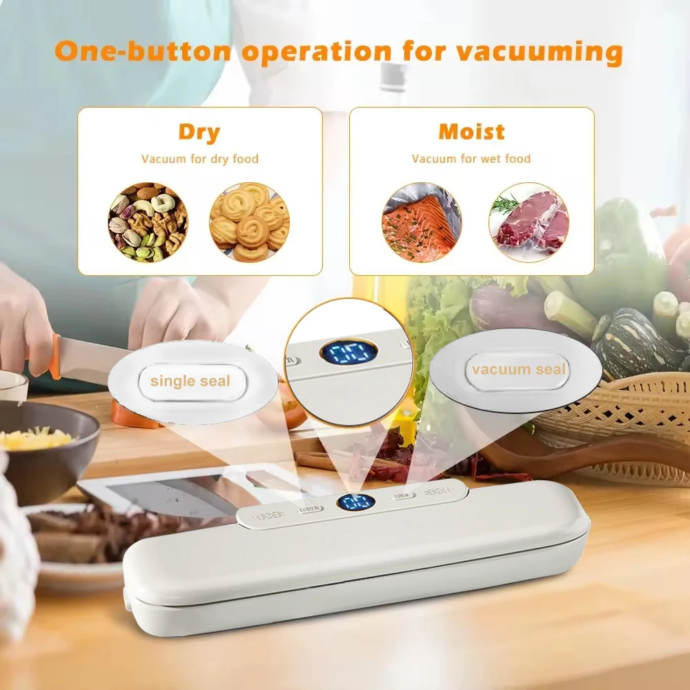 Wholesale Electric Mini Portable Automatic Vacuum Food Sealer Machine Plastic for Household Kitchen Food Preservation