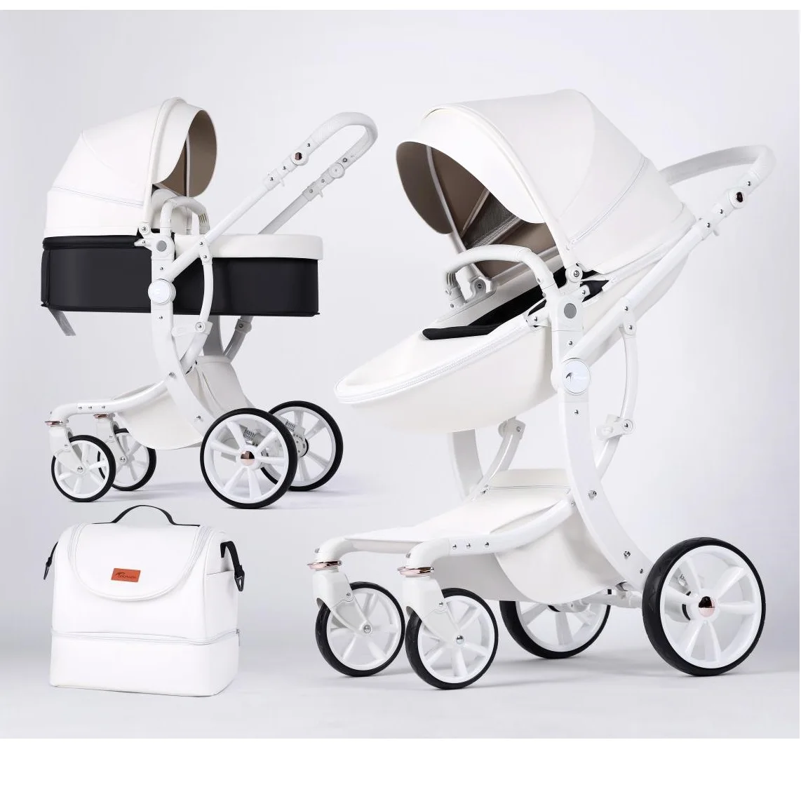 Luxury 0~36 Months Pram for newborn baby High landscape stroller egg shape baby carriage high view 2 in 1 baby pram stroller