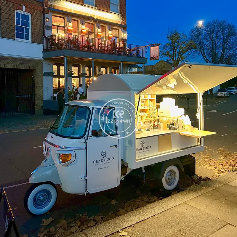 Food Truck Purchase From Factory Food Truck Fabrication Electric Ape Ice Cream Three Wheeler Tricycle For Sale