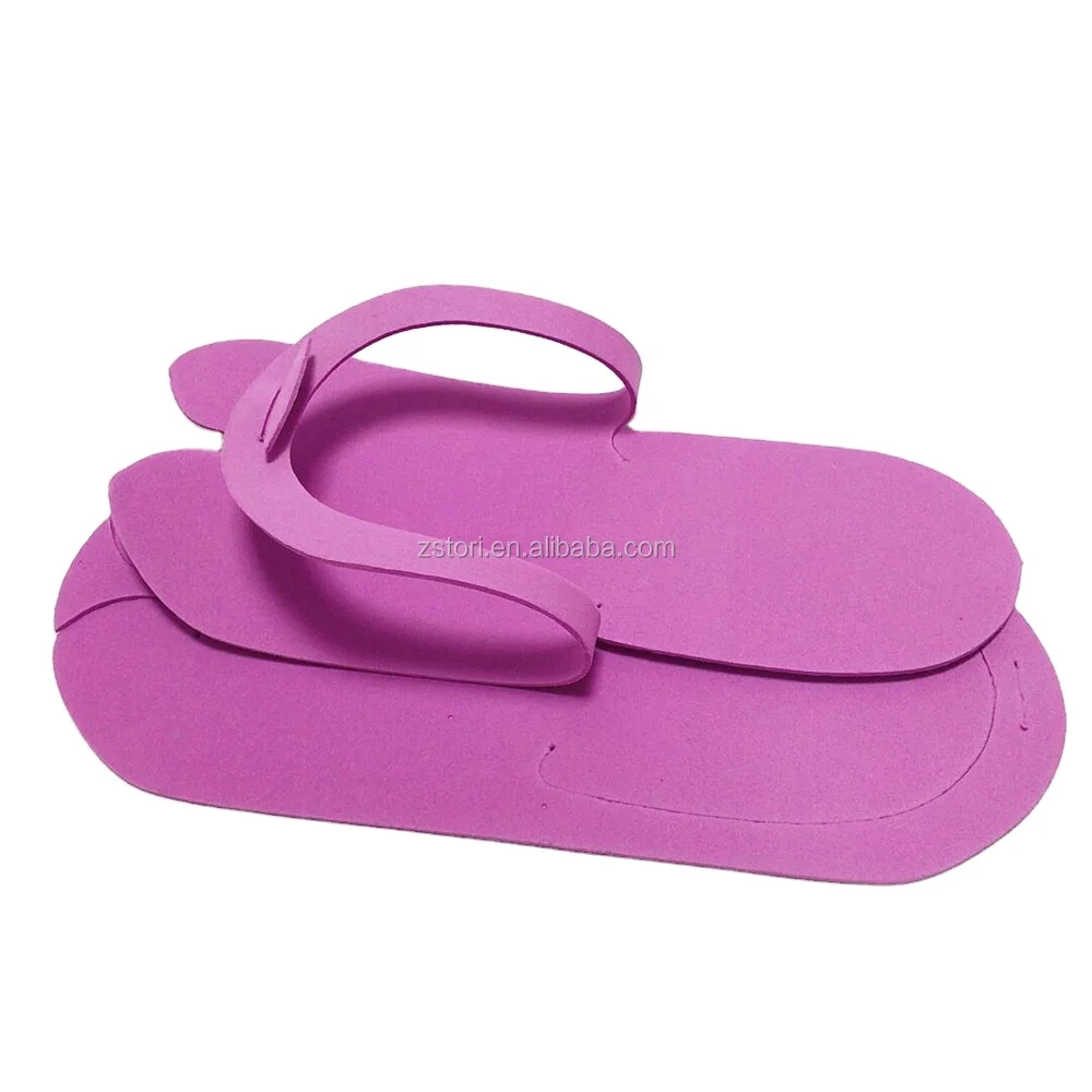 Wholesale colorful disposable EVA foam pedicure slipper nail beauty slippers
