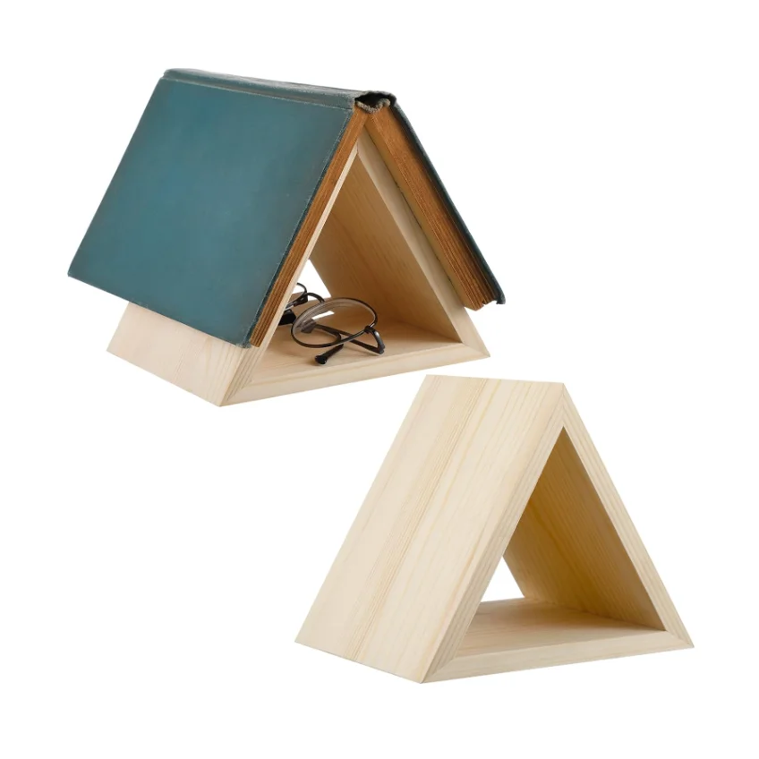 Wooden Stand Bible Book Display Rest Book Easel Triangle Book Page Holder Triangle Bookmark