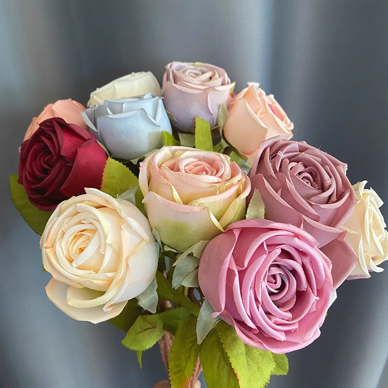 Single Imperial Rose Flower Artificial Flowers Decorative Decoration Mariage