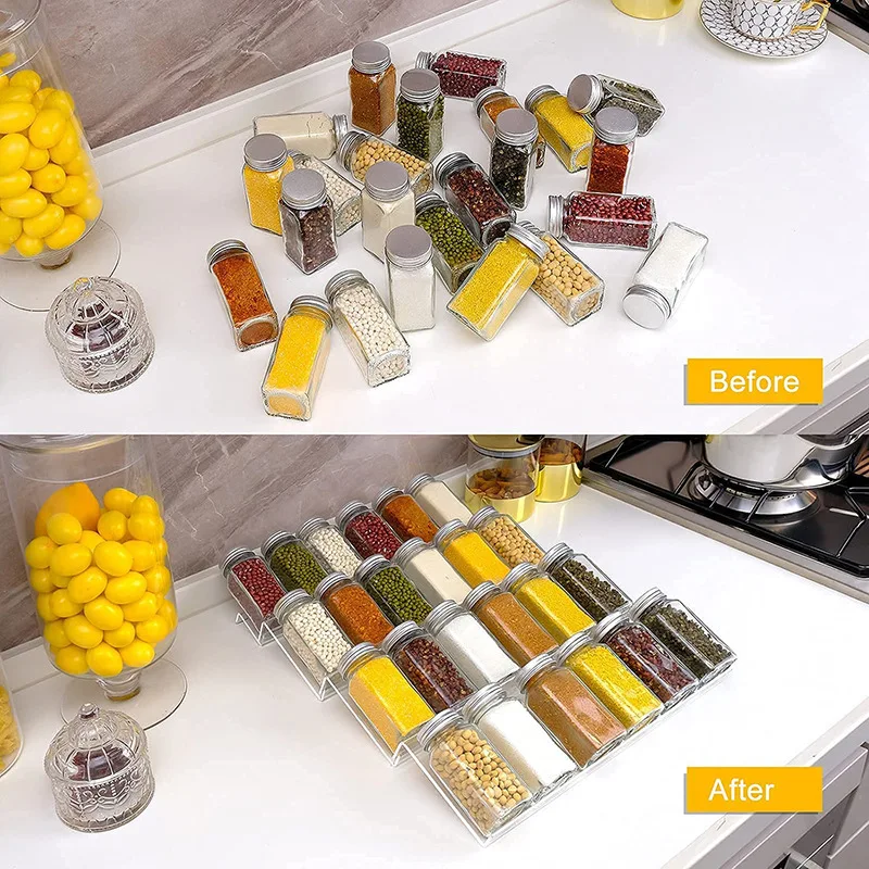 Multi-functional Acrylic In-drawer Spice Organizer Storage Rack