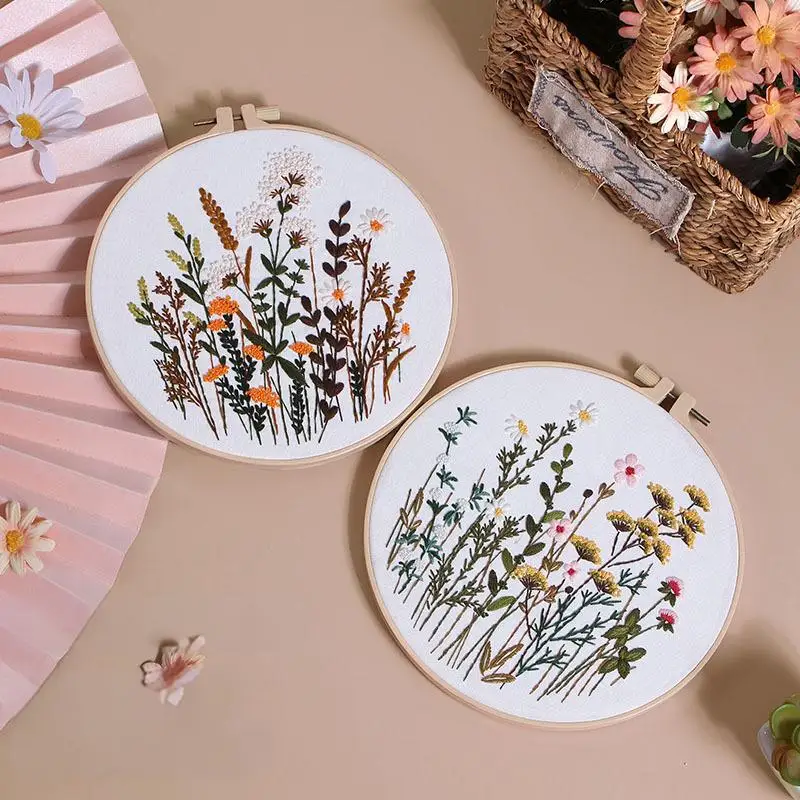 Hot Selling Beginners DIY Cross Stitch Set Flower Pattern Cross Stitch Kit European Stereo Adult Hobby Embroidery Kits