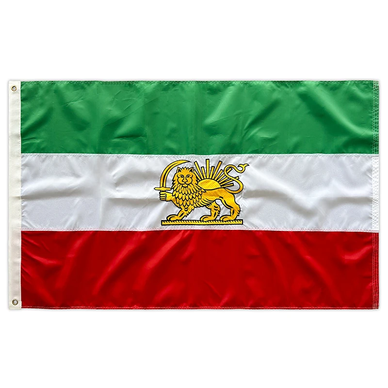 Hot Selling Customize Historic Iranian Pahlavi Flag With Lion Sun Post-Constitutional Revolution Flag