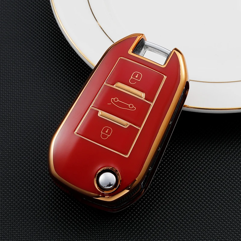 For Peugeot 3008 For Citroen C4 CACTUS C5 C3 C4L Remote Car Key Shell Case TPU Cover Bag