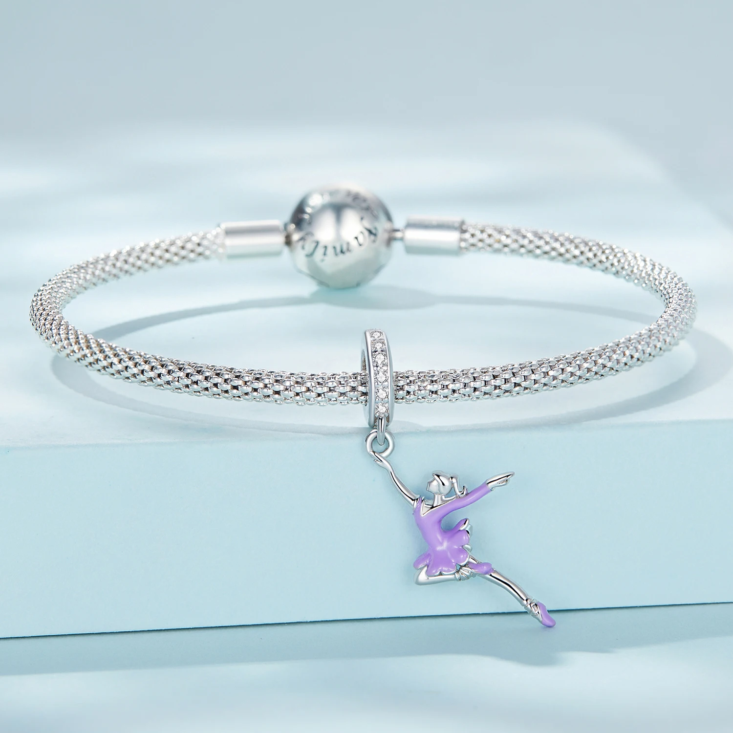 New ballerina girl hanging beads sunshine mini cartoon s925 silver beaded accessories SCC2394