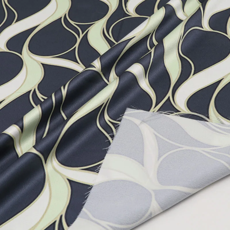 U See Custom Shiny Vintage Flower 100% Polyester Satin Printed Fabric Textile Raw Material Satin Dress Blouse Material