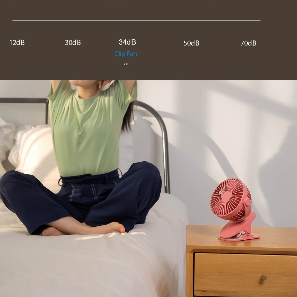 Small Rechargeable Battery Fans 360 Degree Oscillating Electric Fan USB Charger Portable Clip On Desk Mini Fan