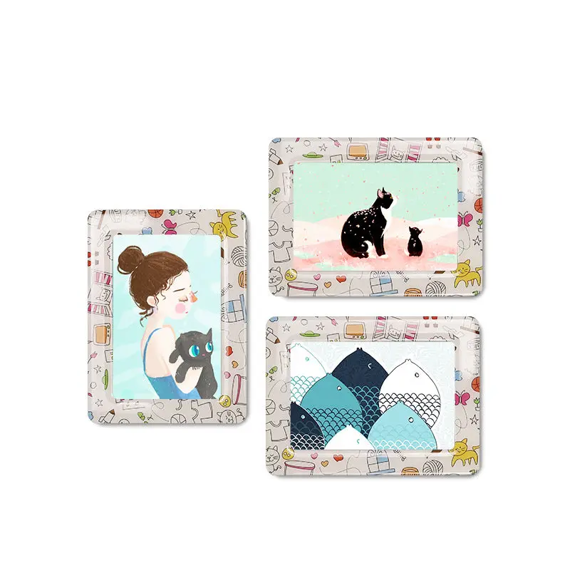 Custom 5 x 3 Inch Fridge Photo Frame Magnets wholesale Lovely Colorful Retro Cartoon Fridge Magnet Magnetic Picture frame
