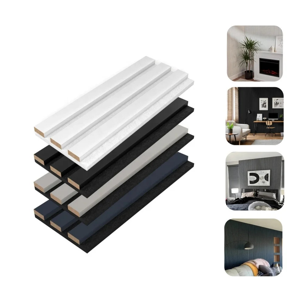 Acoustic Sound Insulation Walls Panels 3 Sided Laminate Veneer Wood Slat Soundproof Wall Paneling for Interior Ceiling Decor