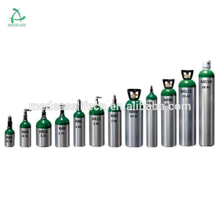 1l 2l 3l 5l 8l 10l Aluminum Cylinder Medical Oxygen Gas Cylinder With Valve And Regulator For Ambulance Hospital