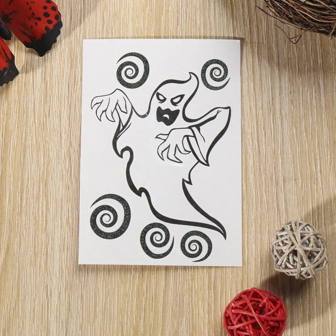 Custom order kawaii face tattoos stickers for kids Water transfer halloween temporary tattoo sticker pumpkin