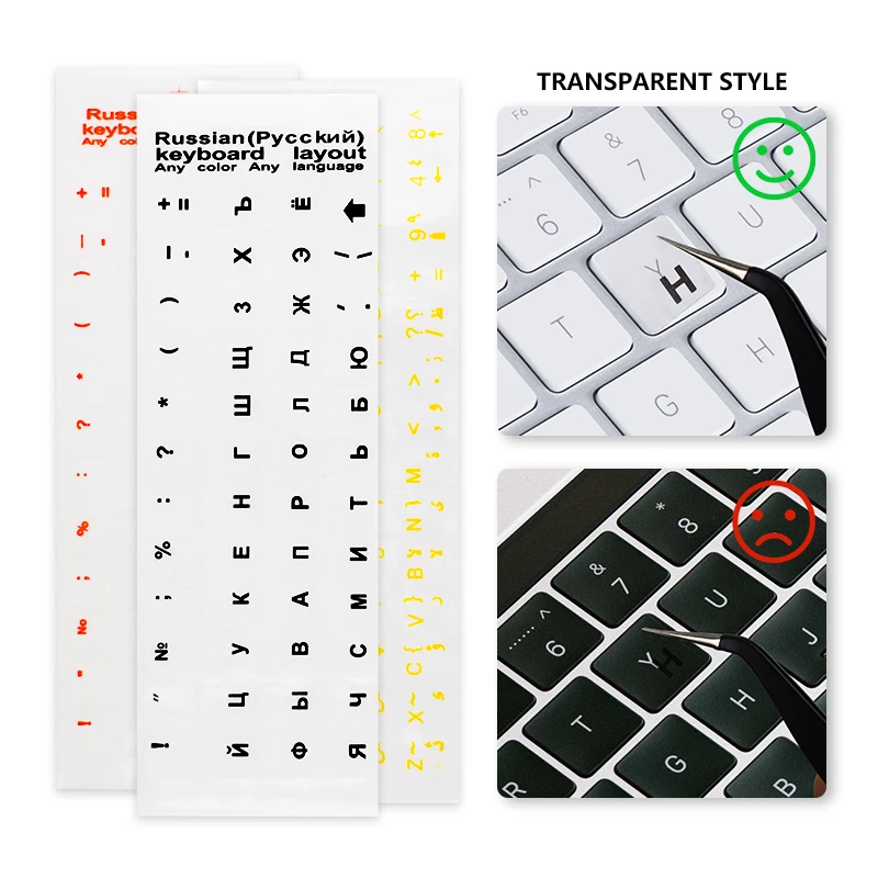 
Waterproof Laptop Keyboard Stickers Spanish/English/Russian/French Deutsch/Arabic/Korean/Japanese/Hebrew/Thai Keyboard Layout 