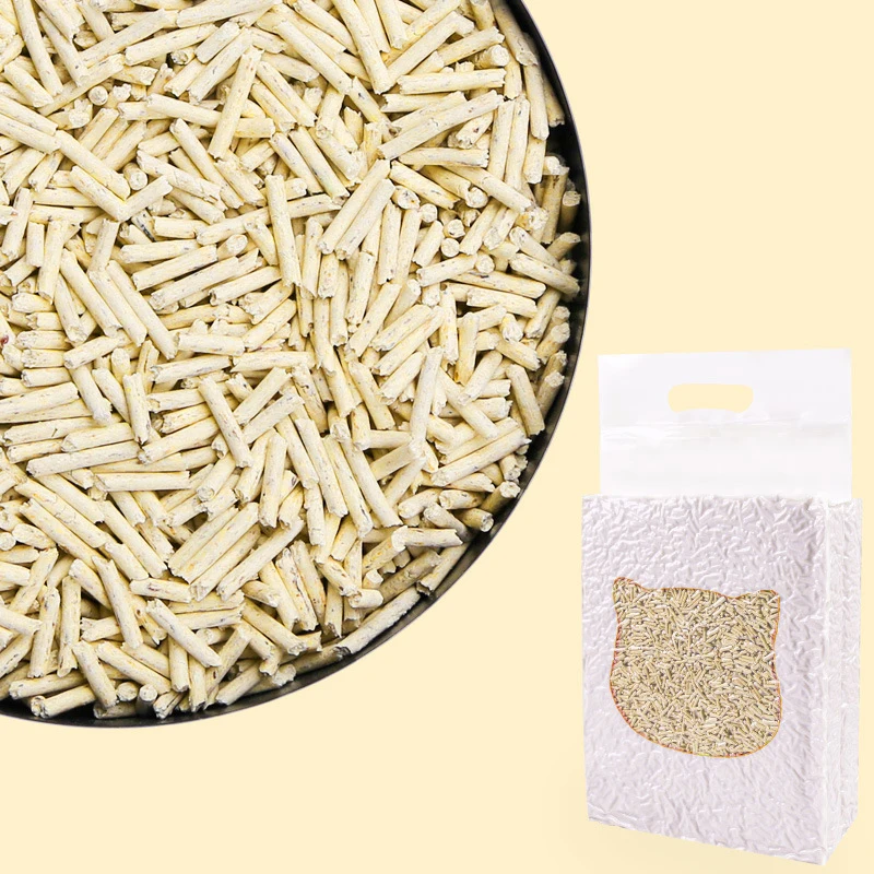 High Quality Tofu cat litter Arena Para Gatos Milk Flavor 1.8kg 2.5kg 6L 7L customized packing 1.5mm 1.8mm 2mm 3mm diameter