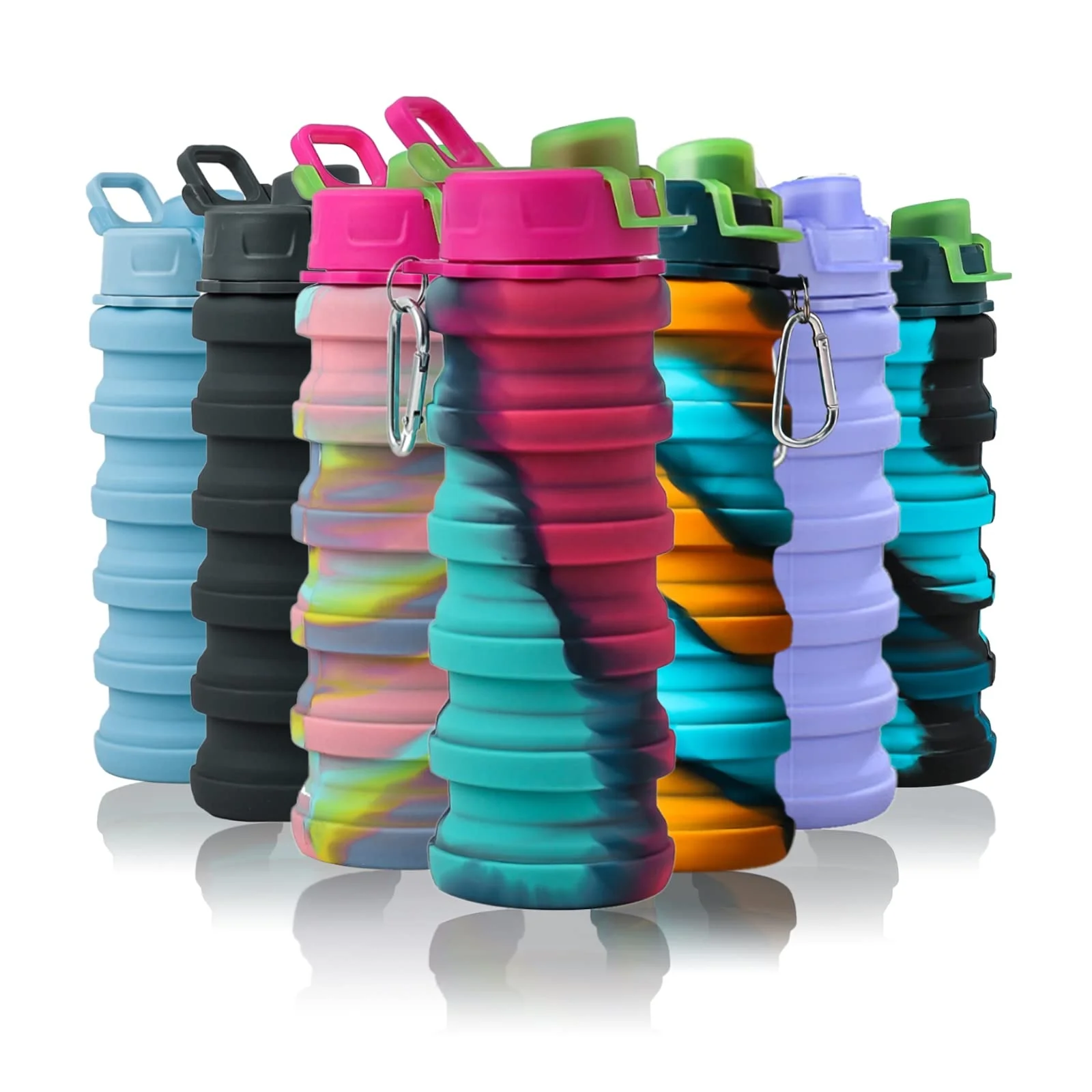 generic silicone collapsible water bottlesilicone travel size bottles football foldable in  any one for anyone