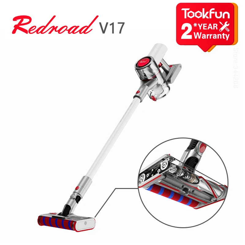 Ручной беспроводной пылесос Redroad V17 для дома 155AW 26500PA сильная циклонная всасывающая двойная Чистящая Щетка глобальная версия