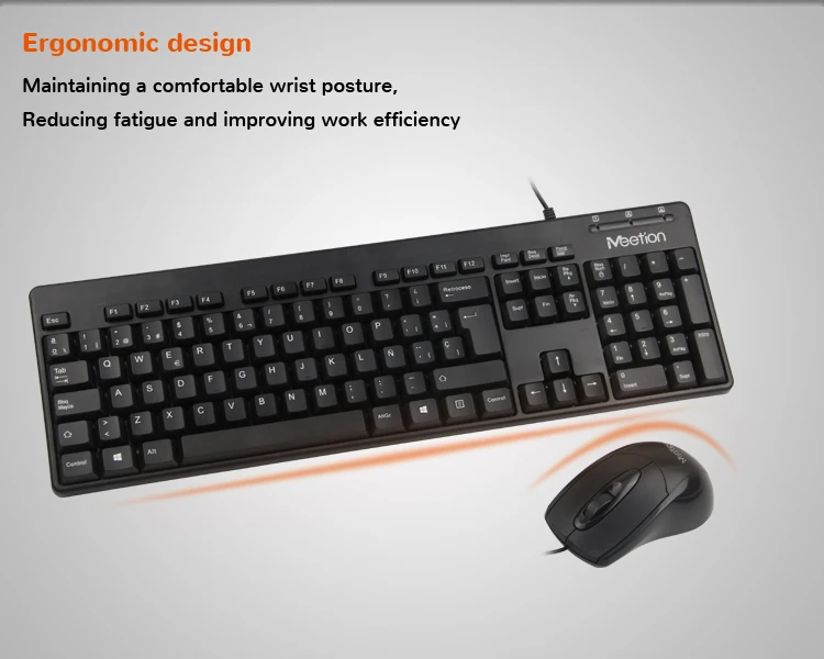 AT100 Full Size PC Computer Mous Wired Keyboard And Mouse Set Combo, Shenzhen Wired Mouse And Keyboard Combo