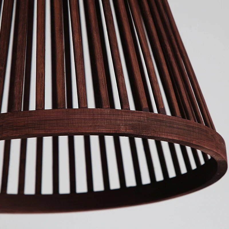 New Vintage Bamboo Wicker Rattan Wave Shade Pendant Light Hanging Ceiling Lamp Fixture Home Decor Bamboo Lampshade