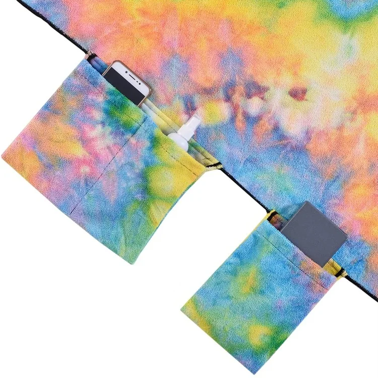 Wholesale Blue Beach Chair Cover With Storage Pockets, Chaise Lounge Towel Cover for Pool, Sun Lounger, Hotel, Vacation