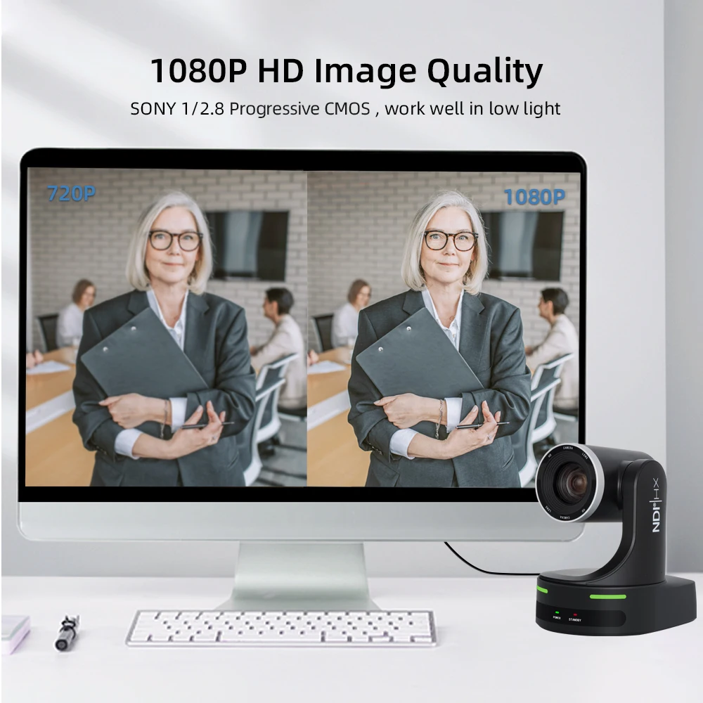 Professional Live Streaming 1080p 60fps Video PTZ Webcam SDI NDI POE Broadcasting 20X Optical Zoom Conference Camera System