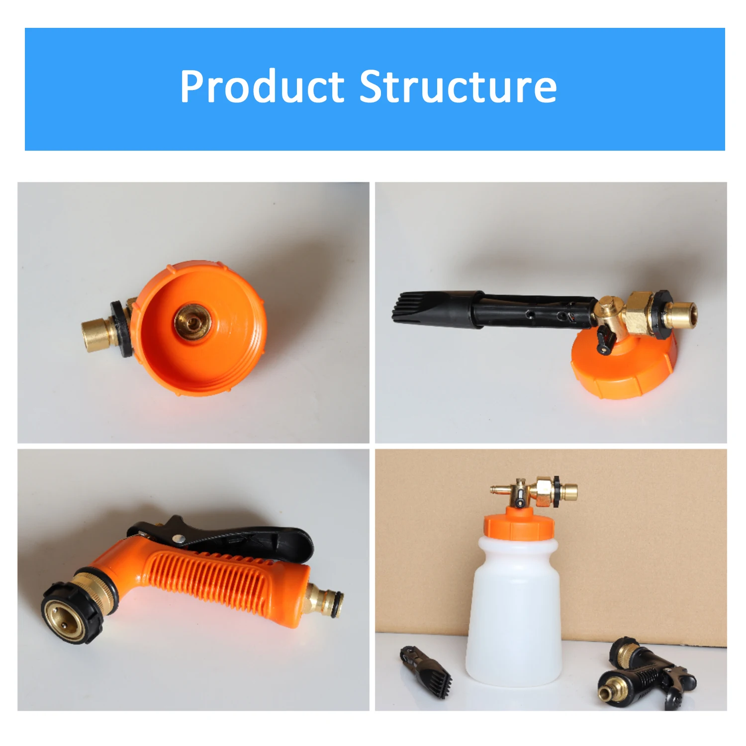 High Quality Adjustable Garden Hose Nozzle Car Foam Sprayer  Household Water Spray Gun For Car Cleaning Garden Watering