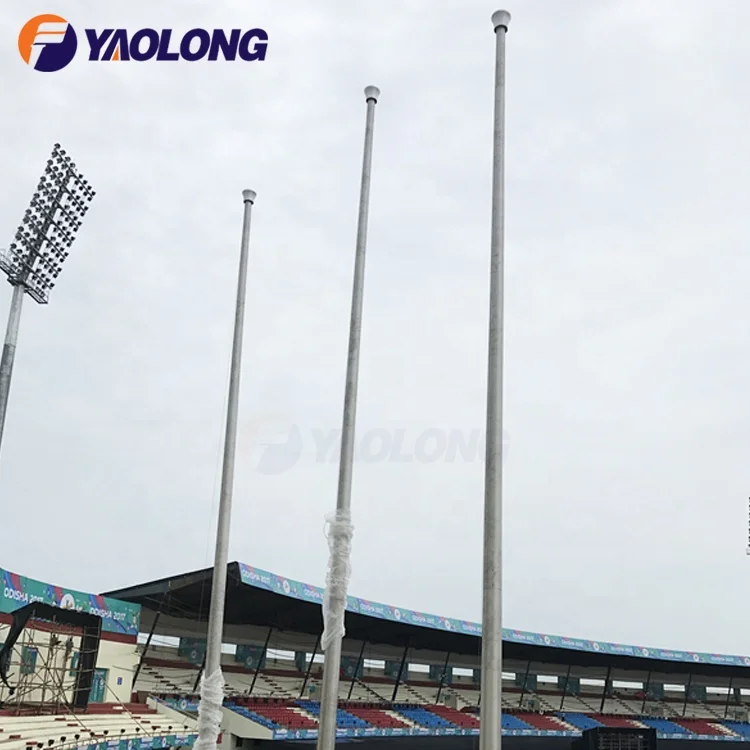 Yaolong 6-15M Aluminum Alloy Electric Motorized Flag Pole Stainless Steel Manual Internal Halyard Flagpole