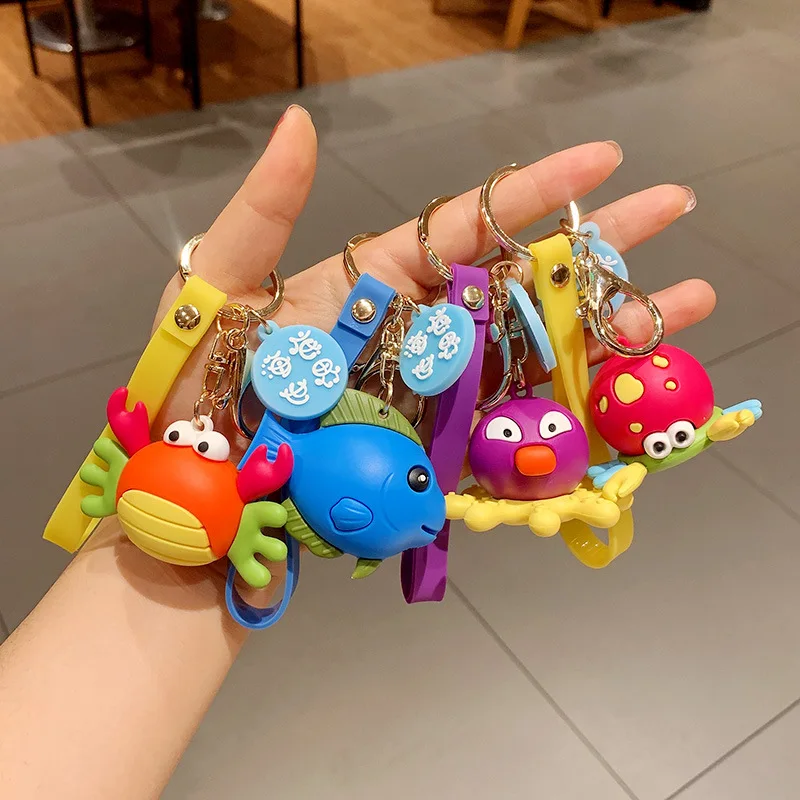 Sea animals assorted shark whale plush toy  with keychain toy